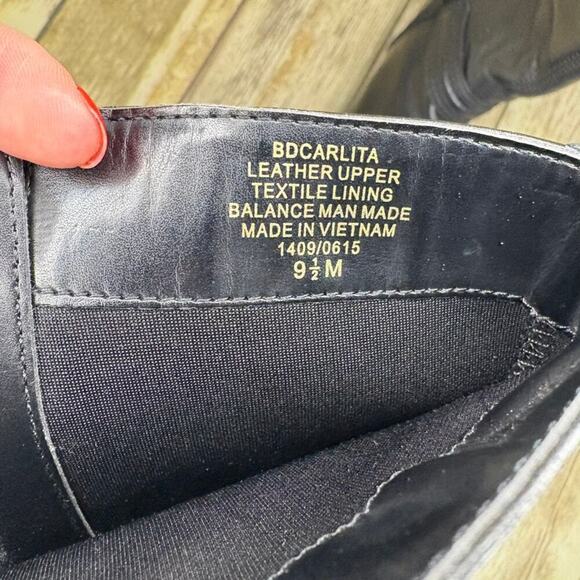 Bandolino Black Leather Cowgirl Biker Western Women's Riding Boots Sz 9.5 - Picture 6 of 7